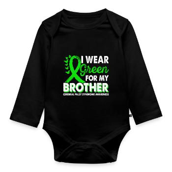 Wear green for awareness of the - Organic Longsleeve Baby Bodysuit - black - Front