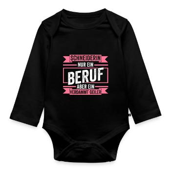 Näher Schneiderin - Baby Bio-Langarm-Body - Schwarz - Vorne