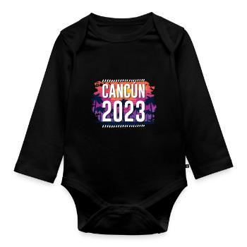 Cancun 2023 - Baby Bio-Langarm-Body - Schwarz - Vorne