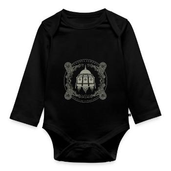 Hermitage Torregarcia spaceship - Organic Longsleeve Baby Bodysuit - black - Front