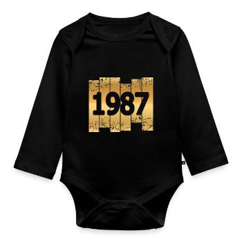 Gold 1987 - Baby Bio-Langarm-Body - Schwarz - Vorne