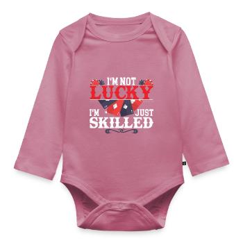 Funny Poker Bluffing Gambler Casino - Body Bébé bio manches longues - mauve - Devant