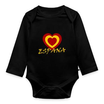 Un cœur pour les Espagnols - Body Bébé bio manches longues - noir - Devant