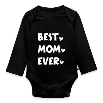 Mother Saying Gift Mom Mother's Day - Organic Longsleeve Baby Bodysuit - black - Front