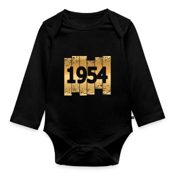 Gold 1954 - Baby Bio-Langarm-Body - Schwarz - Vorne