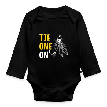 Tie One On Fliegenfischen - Baby Bio-Langarm-Body - Schwarz - Vorne