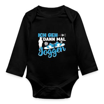 Joggen Jogging Ich geh dann mal laufen - Baby Bio-Langarm-Body - Schwarz - Vorne