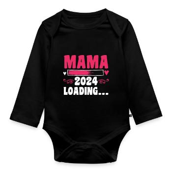 Maman à venir 2024 - Body Bébé bio manches longues - noir - Devant