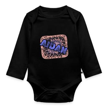 Cadeau pour Aidan - Body Bébé bio manches longues - noir - Devant
