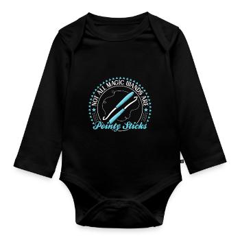 Not all magic wands are pointy sticks - Baby Bio-Langarm-Body - Schwarz - Vorne