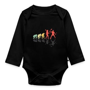 Squash-Spieler Squash-Evolution-Spieler Raquetball S - Baby Bio-Langarm-Body - Schwarz - Vorne