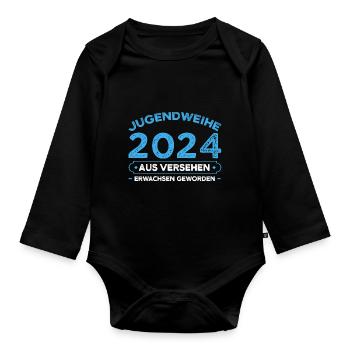 Jugendweihe 2024 Jugend Erwachsen Werden Geschenk - Baby Bio-Langarm-Body - Schwarz - Vorne