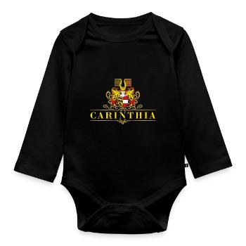 Carinthia Austria Flag Coat of arms Carinthia - Organic Longsleeve Baby Bodysuit - black - Front