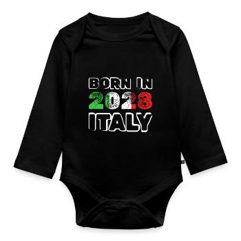 Italien 2028 - Baby Bio-Langarm-Body - Schwarz - Vorne