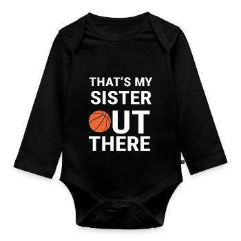 Basketball - Organic Longsleeve Baby Bodysuit - black - Front