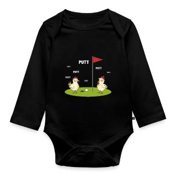 Geschenk für Minigolfspieler - Baby Bio-Langarm-Body - Schwarz - Vorne