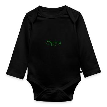 spring - Body Bébé bio manches longues - noir - Devant