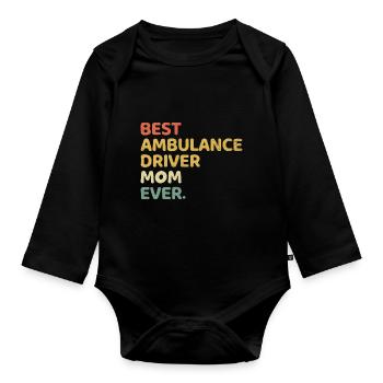 Meilleur ambulancier Maman Jamais EMS Paramedic Mothe - Body Bébé bio manches longues - noir - Devant