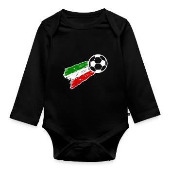 Die Fans aus Italien - Baby Bio-Langarm-Body - Schwarz - Vorne