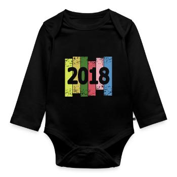 Funny 2018 - Organic Longsleeve Baby Bodysuit - black - Front