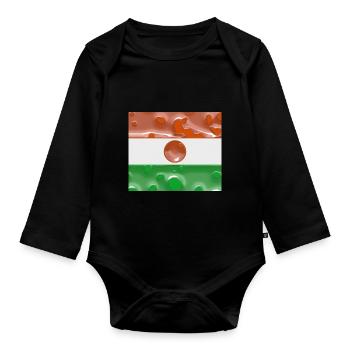 Niger Niger - Organic Longsleeve Baby Bodysuit - black - Front