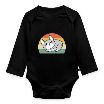 Corgi - Body Bébé bio manches longues - noir - Devant