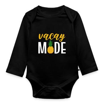 Pineapple - Organic Longsleeve Baby Bodysuit - black - Front