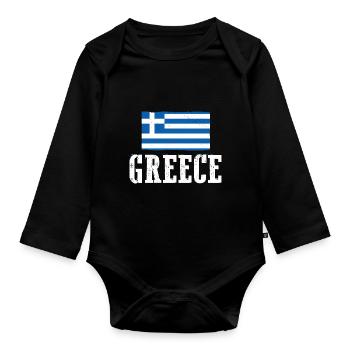 Grecs Grèce - Body Bébé bio manches longues - noir - Devant
