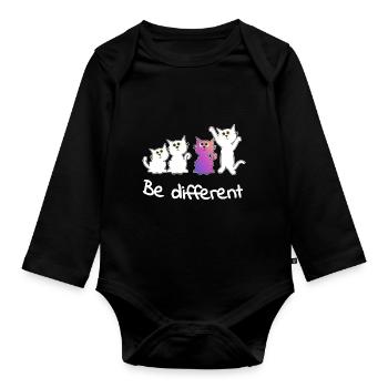 be different Lady Cat Animaux Chaton Somme Tendance - Body Bébé bio manches longues - noir - Devant