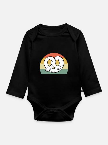 Brezel - Baby Bio-Langarm-Body - Schwarz