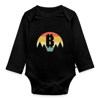 Le bitcoin - Body Bébé bio manches longues - noir - Devant
