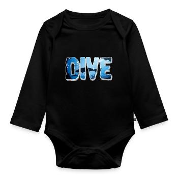 Taucher Tauchen - Baby Bio-Langarm-Body - Schwarz - Vorne