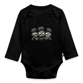 Zombies Halloween - Organic Longsleeve Baby Bodysuit - black - Front