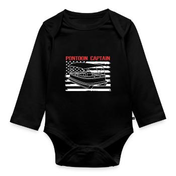 Pontonboot Boot Boote - Baby Bio-Langarm-Body - Schwarz - Vorne