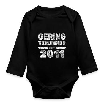 Award 2011 - Organic Longsleeve Baby Bodysuit - black - Front