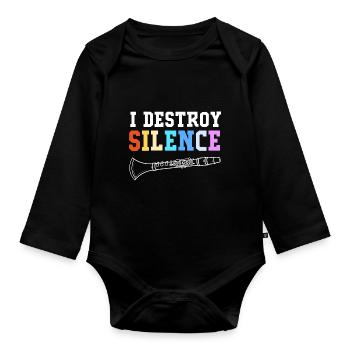 Clarinette - Body Bébé bio manches longues - noir - Devant