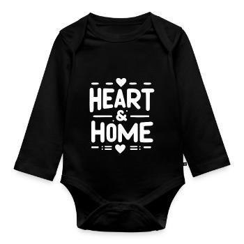 Heart and Home - Organic Longsleeve Baby Bodysuit - black - Front