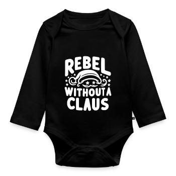 Rebell ohne Claus - Baby Bio-Langarm-Body - Schwarz - Vorne