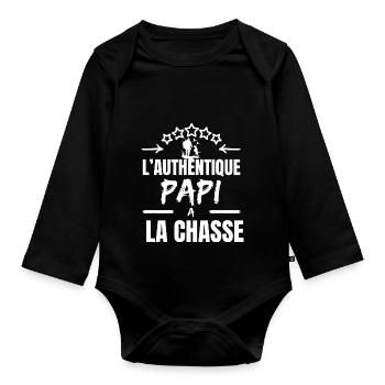 DER AUTHENTISCHE OPA-JÄGER - Baby Bio-Langarm-Body - Schwarz - Vorne