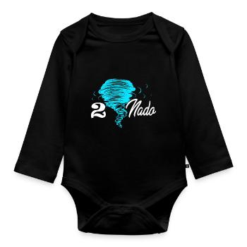 Tornado Birthday Children's Birthday Party - Organic Longsleeve Baby Bodysuit - black - Front