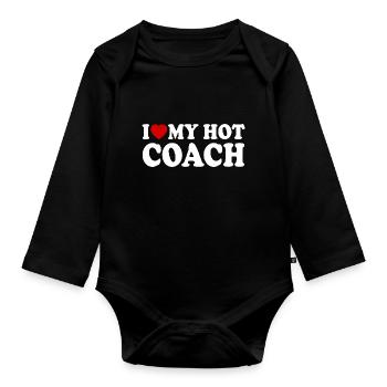 I love my coach - Baby Bio-Langarm-Body - Schwarz - Vorne