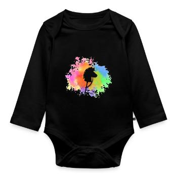 Hobby Horse Hobby Horsing - Organic Longsleeve Baby Bodysuit - black - Front