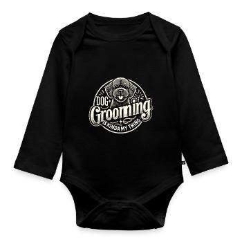 Hundepflege ist irgendwie mein Ding - Baby Bio-Langarm-Body - Schwarz - Vorne