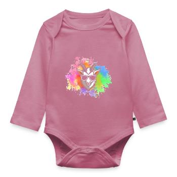 Goats - Organic Longsleeve Baby Bodysuit - mauve - Front