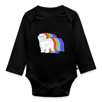 Havanese - Organic Longsleeve Baby Bodysuit - black - Front