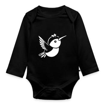 colibri - Body Bébé bio manches longues - noir - Devant