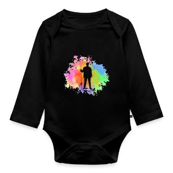 Angler Fishing - Organic Longsleeve Baby Bodysuit - black - Front