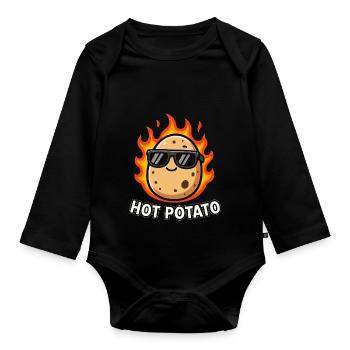 HOT POTATO - Baby Bio-Langarm-Body - Schwarz - Vorne