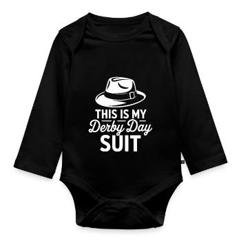 My Derby Day Suit - Organic Longsleeve Baby Bodysuit - black - Front