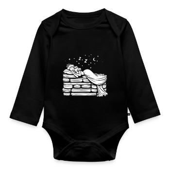 La princesse et le petit pois – Conception de conte de fées - Body Bébé bio manches longues - noir - Devant